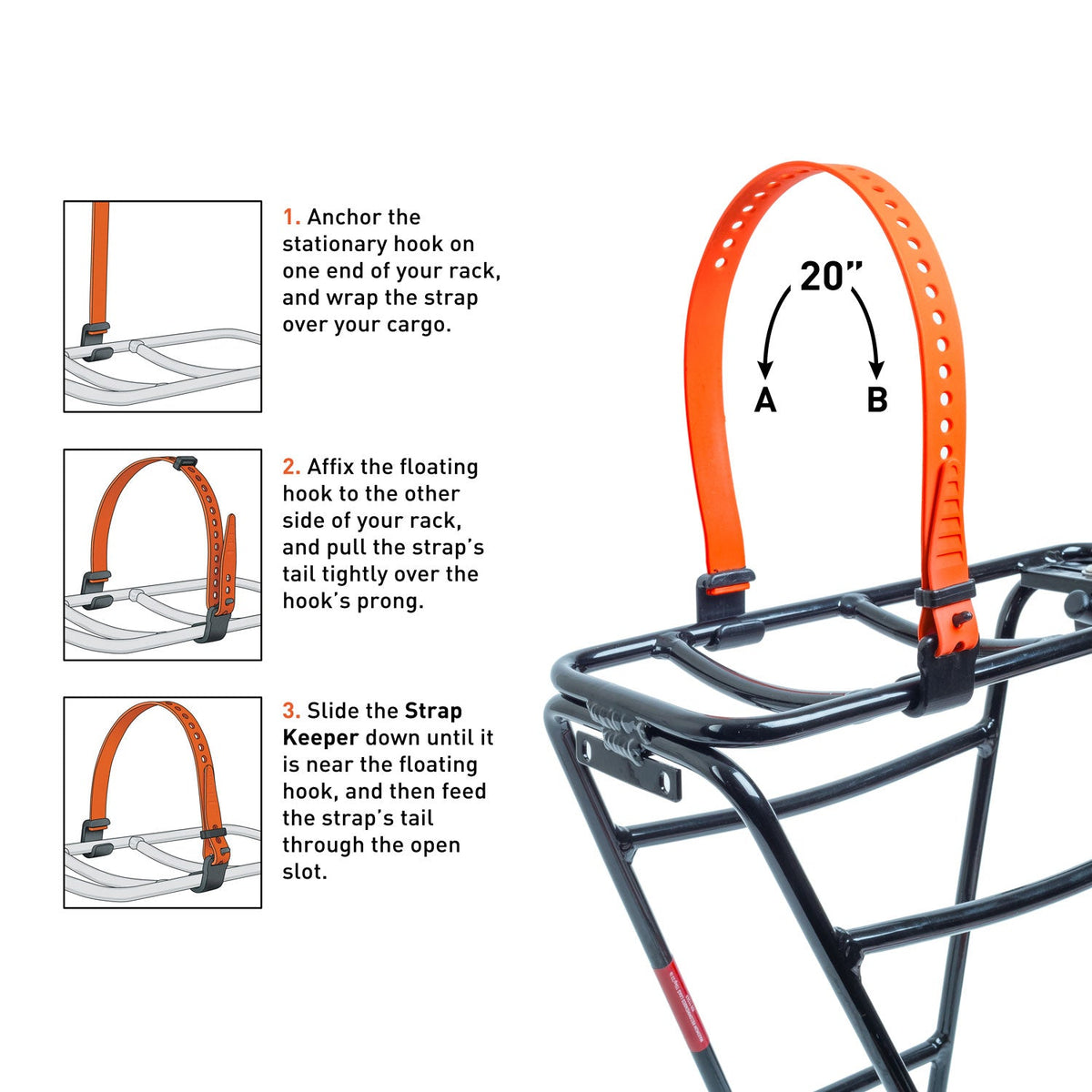 Voile Straps®  Rack Strap with 10mm Hooks - 20in